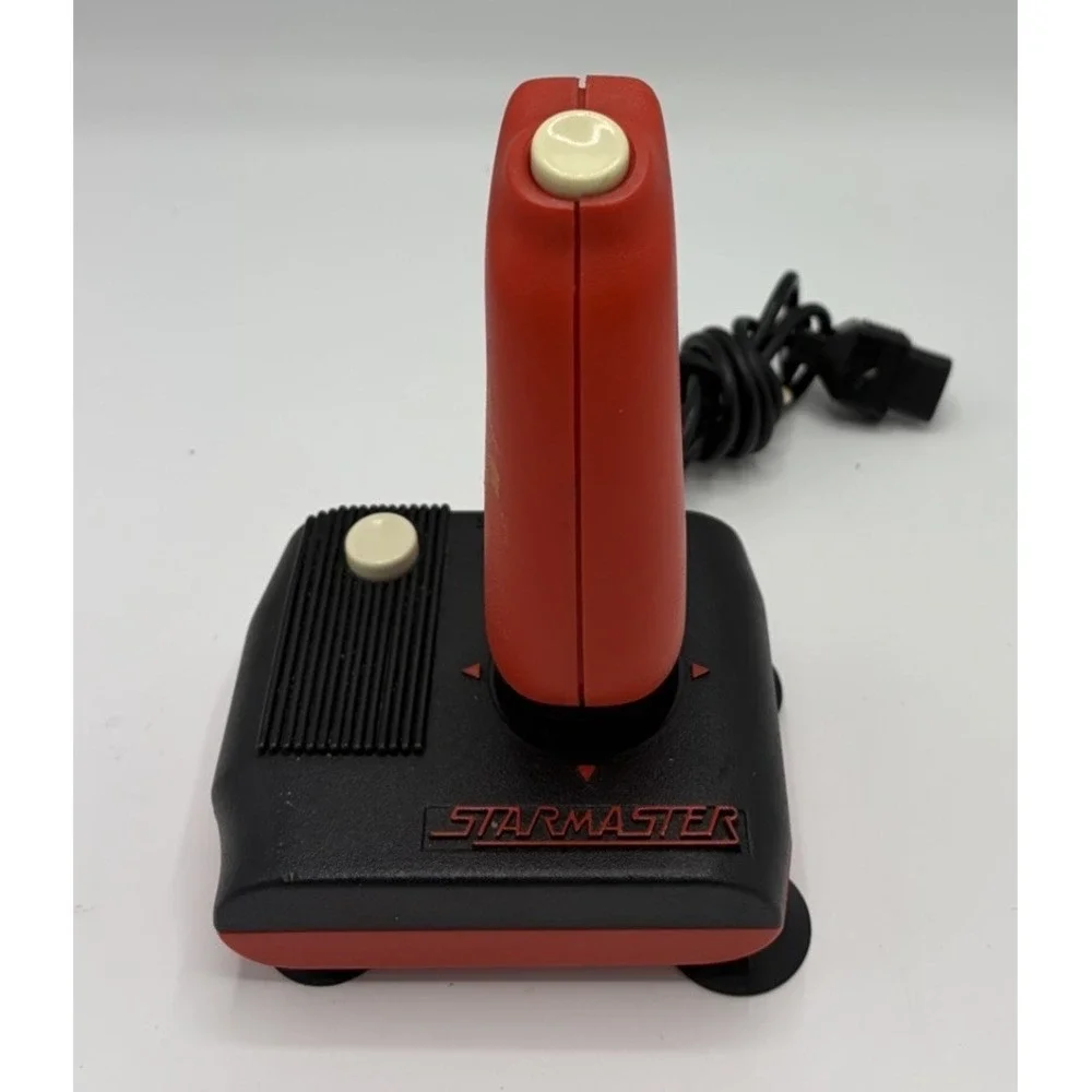 Vintage StarMaster NES Joystick Controller Red Black Wired Gaming Accessory